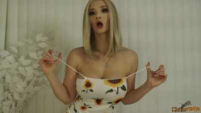 do you like my cute little dress? i'm just an innocent--- surprise! :)