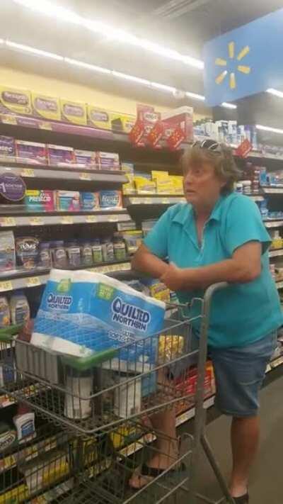 Just you know an old Karen being racist at Walmart