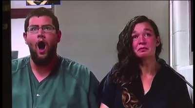 Seth Welch and Tatiana Fusari learning of their charges of felony murder in the death of their 10 month old daughter, who they let starve to death