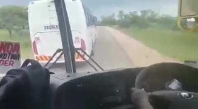 Racing buses with no regard for the passengers…