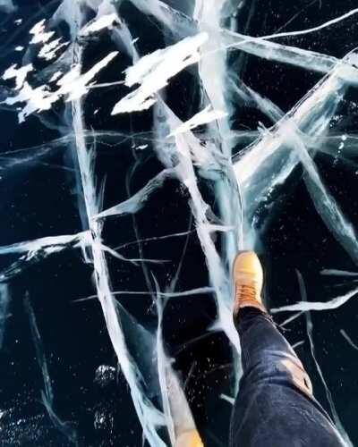 Walking on Lake Baikal