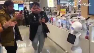 Flamenco artists singing to a robot in Tokyo