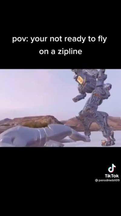 Everyone is ready for the zipline