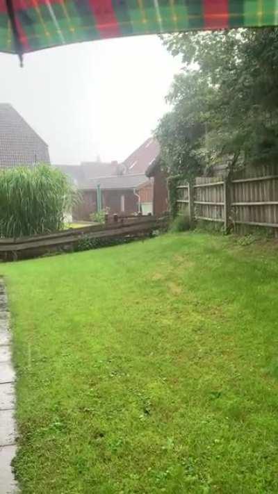 Went out to stand in the rain.