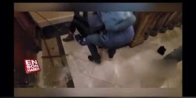 The first protestor being shot at Capitol