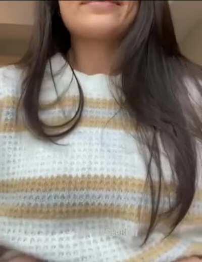 My sweater keeps them warm for your face!