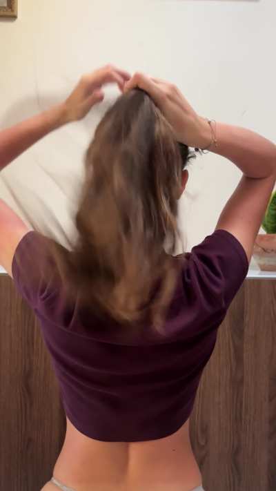 Even in a ponytail my hair is long