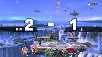 Sephiroth’s Focus Band came through and he tank this Blast Burn.