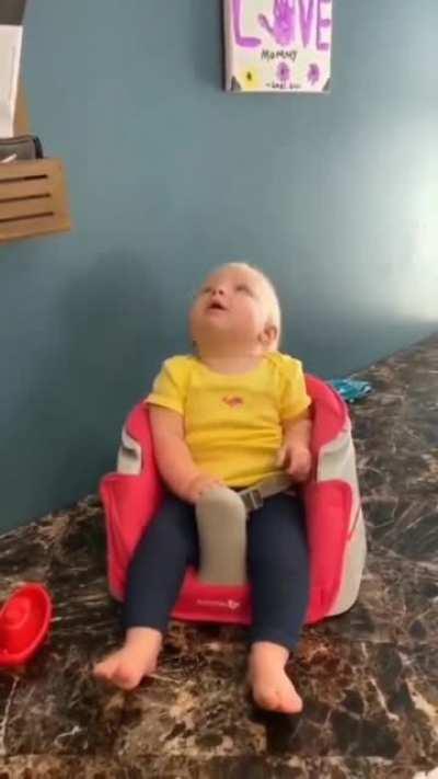 Sticky hand falls off ceiling. Causes panic