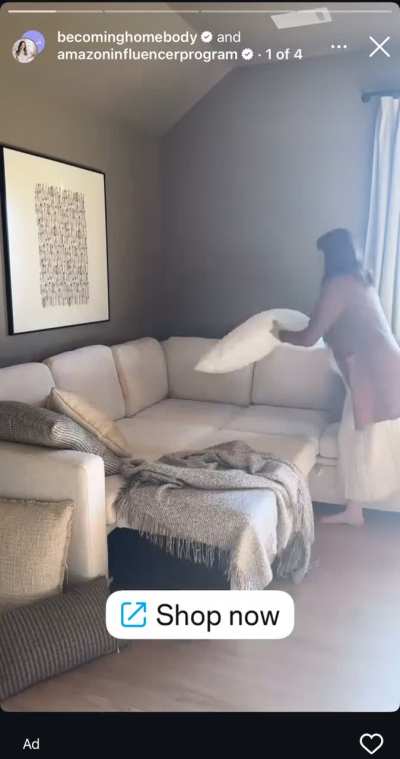 Pretty red toes in this sofa ad!