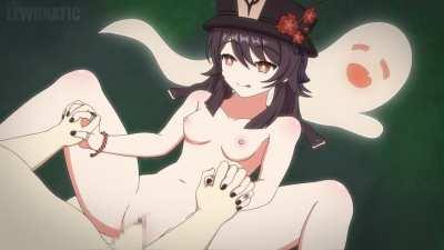 Hu Tao fucked whilst ghost friend watches (Genshin_impact)