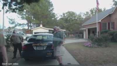 Old racist pisses himself while fighting police, after killing two