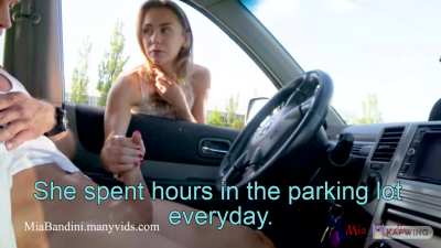 Mia Bandini Jerking Guy Off in His Car