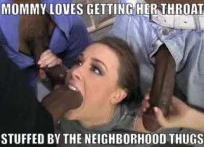 Mommy's addicted to BBCs so much that she doesn't even care if it's the neighborhood thugs who've been bullying me for months.