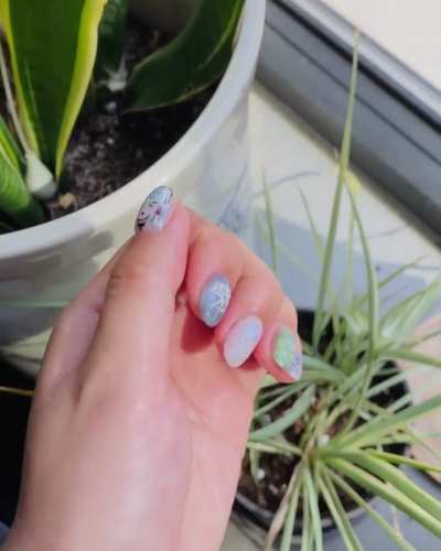 Frieren Inspired nails