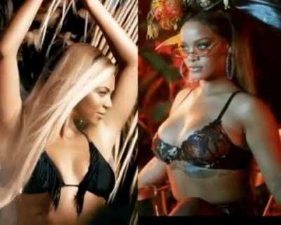 Imagine a tape between these 2...B would be worshipping Riri