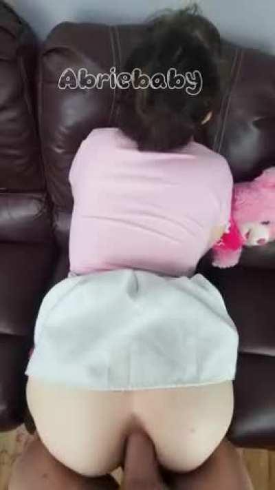 Getting my Ass Pounded on Daddy's couch like a good little Anal fleshlight