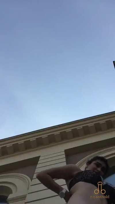 Walking naked on street