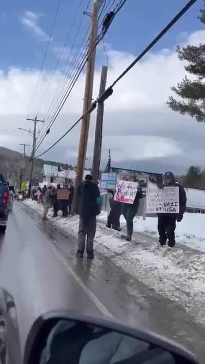 Protestors ‘welcome’ JD Vance to his ski weekend in Vermont