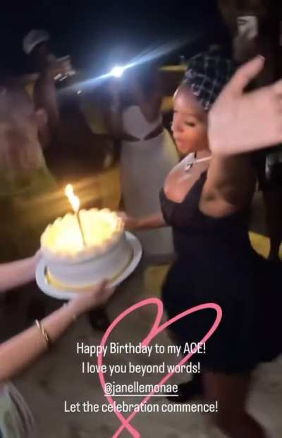 Janelle celebrating her birthday via Instagram story 12-1-24