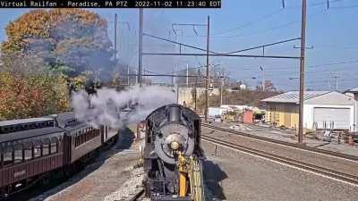 Newly renovated Strasburg Railroad's steam locomotive #475 crashed into a crane this morning in Paradise, Pennsylvania.