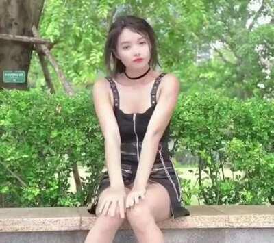 Flashing Her Nice Pussy