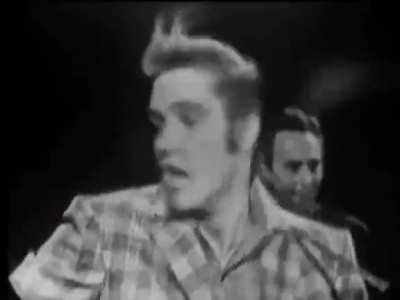 Elvis singing 'Ready Teddy' and 'Hound dog' on the Ed Sullivan show, 1956