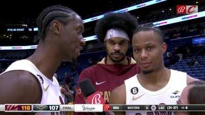 [Highlight] The Cavaliers give a short, sweet and terrifying post-game interview following their 5th straight double digit W