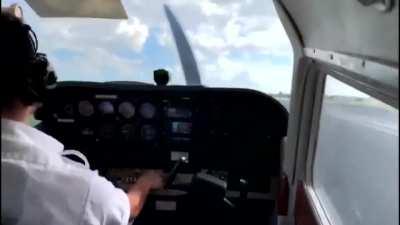 Student pilot's first landing without an instructor