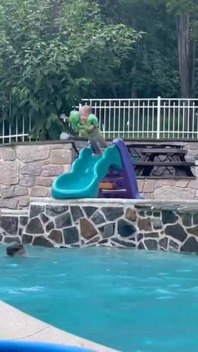Well it is technically a child falling into the pool