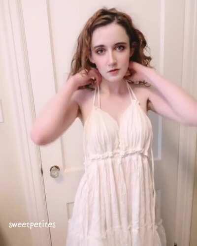 I love to twirl in this dress, but taking it off is pretty fun too :)