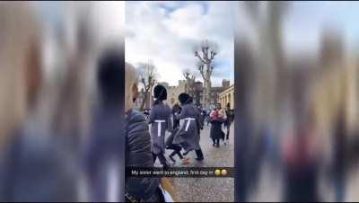 Grown-ass men assault young child in public