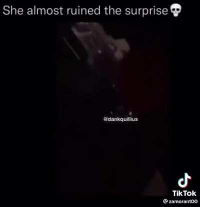 Main character almost ruins the surprise.