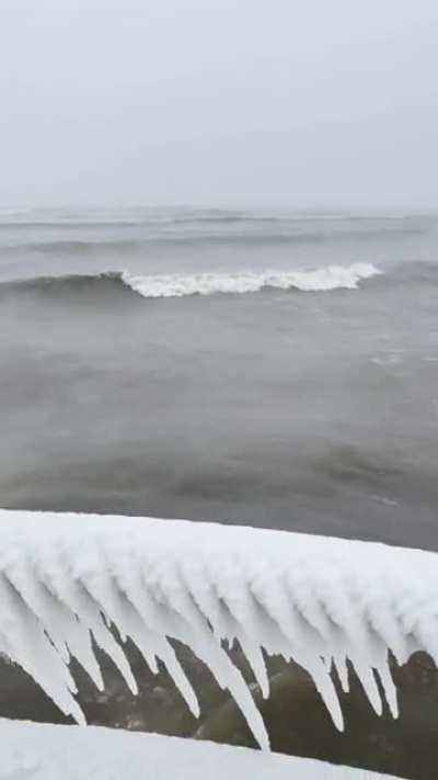 Cleveland Ohio during Blizzard warning yesterday. 0 degrees with 60mph gusts. Video kept freezing because it was right before my iPhone shutdown due to low temp.