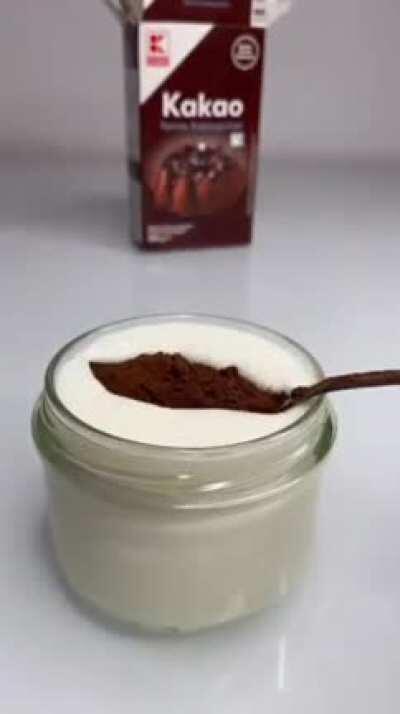 The surface tension of cocoa powder creates a protective barrier to keep the rest dry