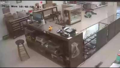 So anyway, I started blastin' (Old man quick-draw)