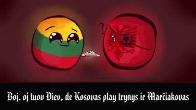 Albanų karo daina, bet klausaisi lyg albanų būtų tolima lietuvių tarmė