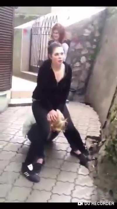 Girl Bullying: She put her head between her legs and rode her like a pony!