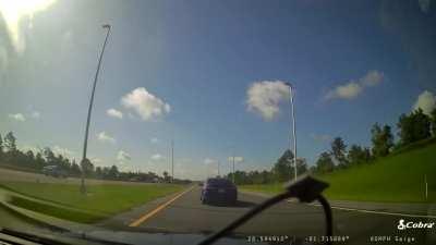 On my way home from a job interview poor lady got ran off the road (everyone was okay car had minor damage the lady has this footage)