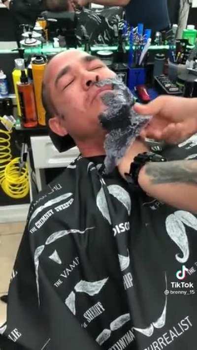 Getting your beard waxed