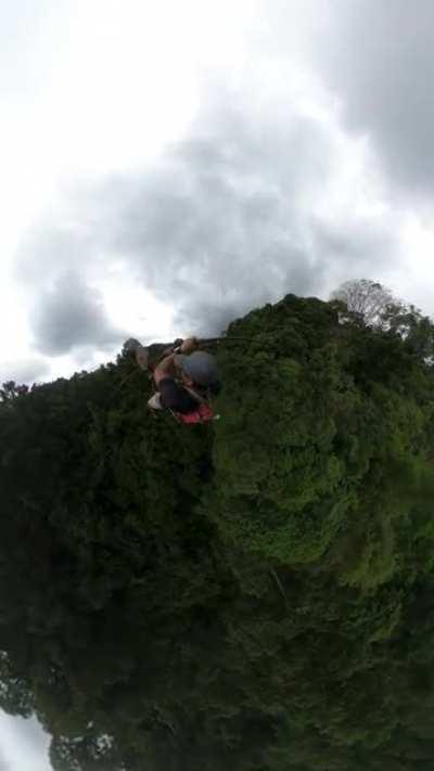 HMRB while i pull my self into the other side of this 50year skyline using a 50year old pulley and ropes for safety