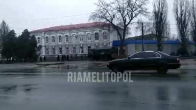 Shootings inside a building in Melitopol , Ukraine after being captured by Russian forces. Some report of executions taking place.