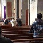 Man screaming in church frantically.