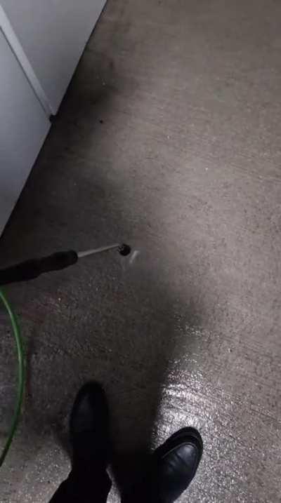 The concrete pavement at the carwash 