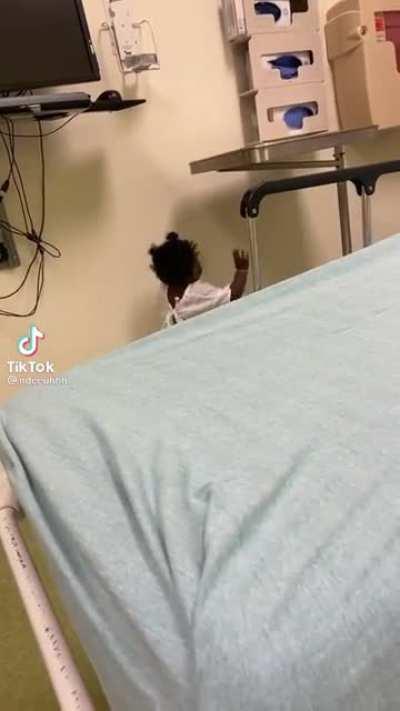 Kid somehow loses balance