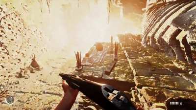 In Indiana Jones and the Great Circle, dropping a torch on ammo boxes causes them to explode