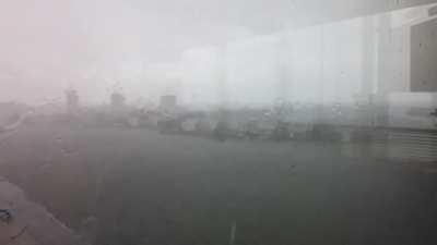 Heavy rain from my office in Amsterdam