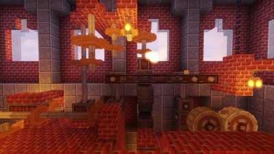 Minecraft Iron Farm built with Create Mod