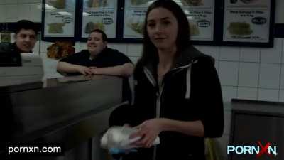 British skinny Leyla flashing in London