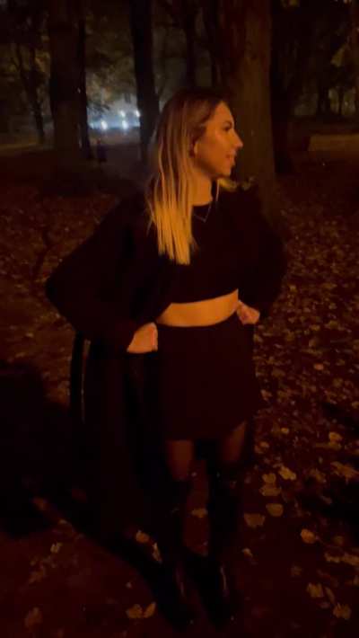 What would you do if you found me exposing my breasts in the public park like this (and you know no one else can find us)